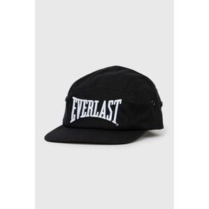 Bavlnená čiapka Everlast čierna farba, s nášivkou