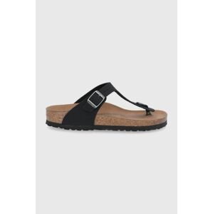 Žabky Birkenstock Gizeh 1020487.BLACK-BLACK, dámske, čierna farba, na plochom podpätku