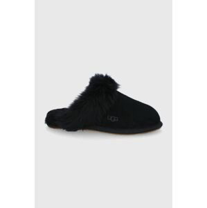 Semišové papuče UGG Scuff Scuffette II čierna farba, 1122750.BLK