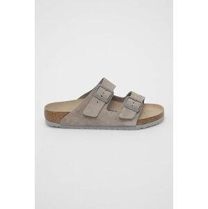 Semišové šľapky Birkenstock 1020507.Stone.Coin-Stone.Coin, šedá farba