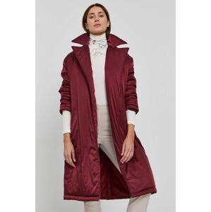 Kabát Red Valentino dámsky, bordová farba, zimný, oversize