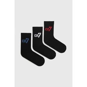 Detské ponožky CR7 Cristiano Ronaldo (3-pack) čierna farba