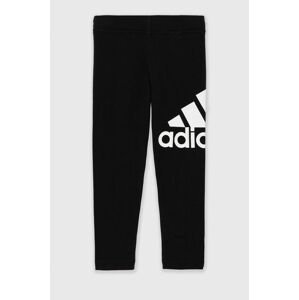 Detské legíny adidas GN4081 čierna farba, s potlačou