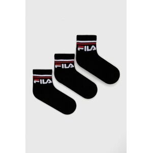 Detské ponožky Fila (3-pack) čierna farba