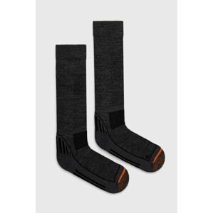 Ponožky s prímesou vlny Peak Performance šedá farba