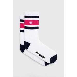 Ponožky Superdry pánske, biela farba
