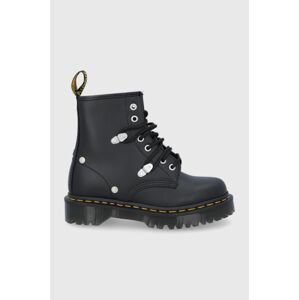 Kožené workery Dr. Martens 26959001-Black.Fine, dámske, čierna farba, na plochom podpätku