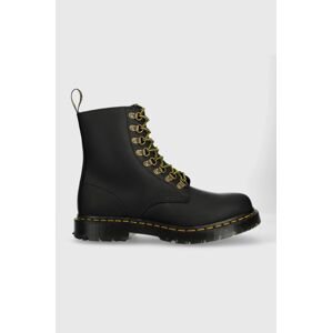 Kožené workery Dr. Martens 1460 Pascal dámske, čierna farba, na plochom podpätku, zateplené