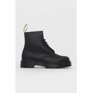 Workery Dr. Martens Bex Mono Vegan 1460 dámske, čierna farba, na plochom podpätku