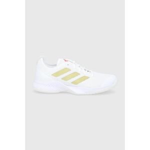 Topánky adidas Performance H00942 biela farba, na plochom podpätku