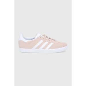 Semišové topánky adidas Originals Gazelle H01512-PNKTN/WHT, ružová farba, na plochom podpätku