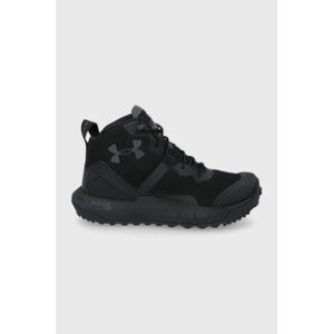 Topánky Under Armour UA W Micro G Valsetz Mid 3023742 dámske, čierna farba, jemne zateplené