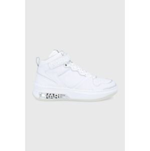 Topánky Karl Lagerfeld biela farba, na plochom podpätku