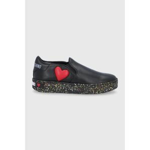 Topánky Love Moschino čierna farba, na platforme