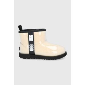 Detské gumáky UGG Classic Clear Mini priehľadná farba