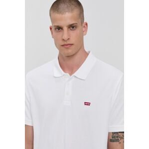 Polo tričko Levi's 35883.0003-Neutrals, pánske, biela farba, jednofarebné