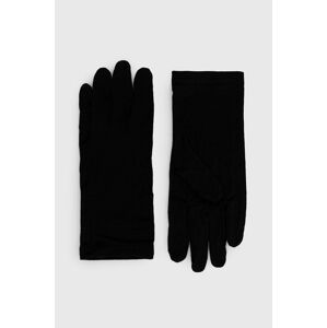 Vlnené rukavice Icebreaker čierna farba