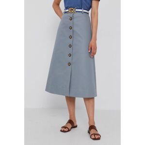 Sukňa Tory Burch midi, áčkový strih