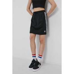 Sukňa adidas Originals H37774-BLACK, čierna farba, mini, rovná