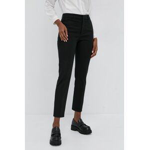 Nohavice Lauren Ralph Lauren dámske, čierna farba, cigaretový strih, vysoký pás