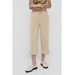 Nohavice Lauren Ralph Lauren dámske, béžová farba, jednofarebné