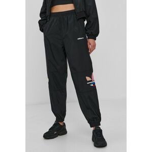 Nohavice adidas Originals H22863 dámske, čierna farba, s nášivkou