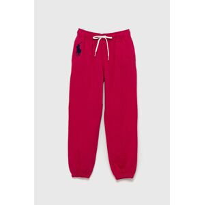 Detské nohavice Polo Ralph Lauren ružová farba, jednofarebné