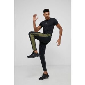 Nohavice adidas Performance H13237 pánske, čierna farba, s nášivkou