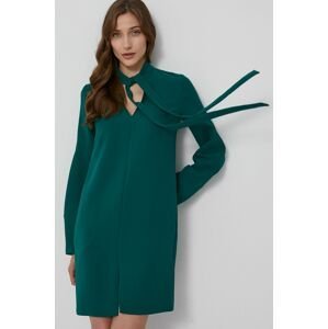 Šaty Victoria Victoria Beckham zelená farba, mini, rovné