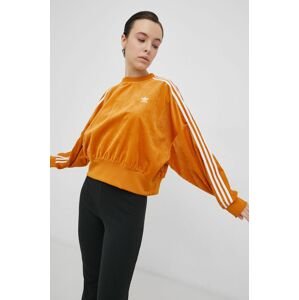 Mikina adidas Originals H37847 dámska, oranžová farba, jednofarebná