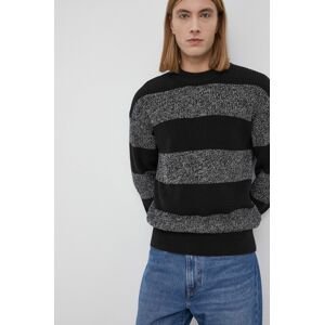 Bavlnený sveter Premium by Jack&Jones pánsky, čierna farba