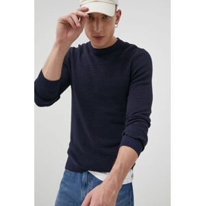 Bavlnený sveter Premium by Jack&Jones pánsky, tmavomodrá farba, tenký