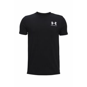 Detské tričko Under Armour čierna farba, jednofarebný