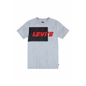 Detské bavlnené tričko Levi's šedá farba, s potlačou
