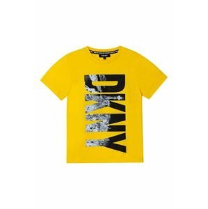 Detské tričko Dkny žltá farba, s potlačou