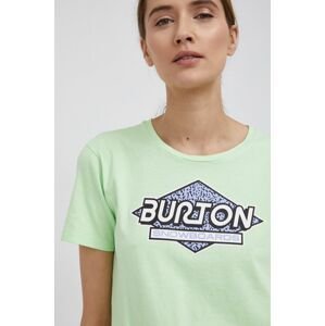 Bavlnené tričko Burton zelená farba