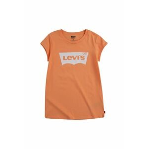 Detské bavlnené tričko Levi's oranžová farba