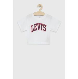 Detské bavlnené tričko Levi's biela farba