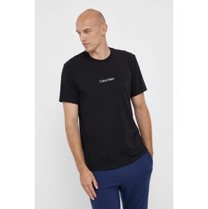 Pyžamové tričko Calvin Klein Underwear čierna farba, jednofarebné