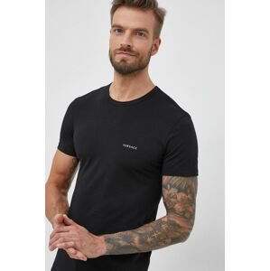 Tričko Versace (2-pack) pánske, čierna farba, jednofarebné, AU04023