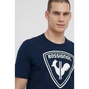Bavlnené tričko Rossignol tmavomodrá farba, s potlačou