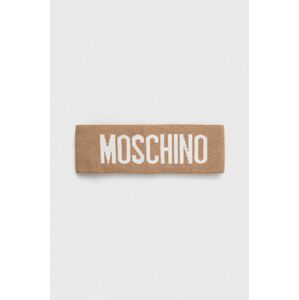 Bavlnená čelenka Moschino hnedá farba
