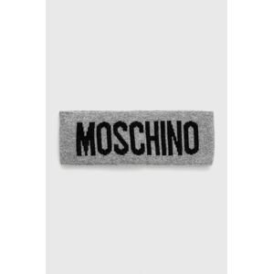 Bavlnená čelenka Moschino šedá farba