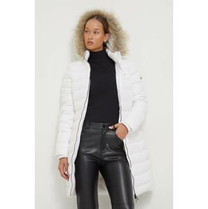 Prešívaná bunda Tommy Jeans dámska,biela farba,zimná,DW0DW09060