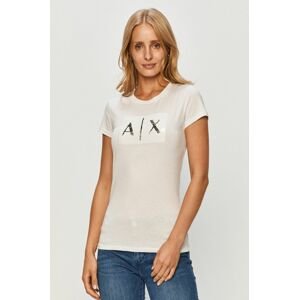 Bavlnené tričko Armani Exchange biela farba,