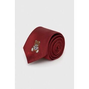 Hodvábna kravata Moschino červená farba