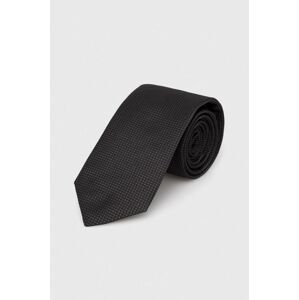 Hodvábna kravata HUGO šedá farba
