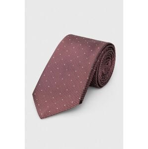 Hodvábna kravata BOSS bordová farba