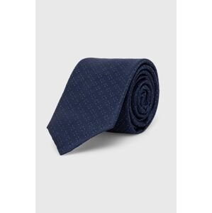 Hodvábna kravata Calvin Klein tmavomodrá farba