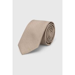 Hodvábna kravata Calvin Klein béžová farba